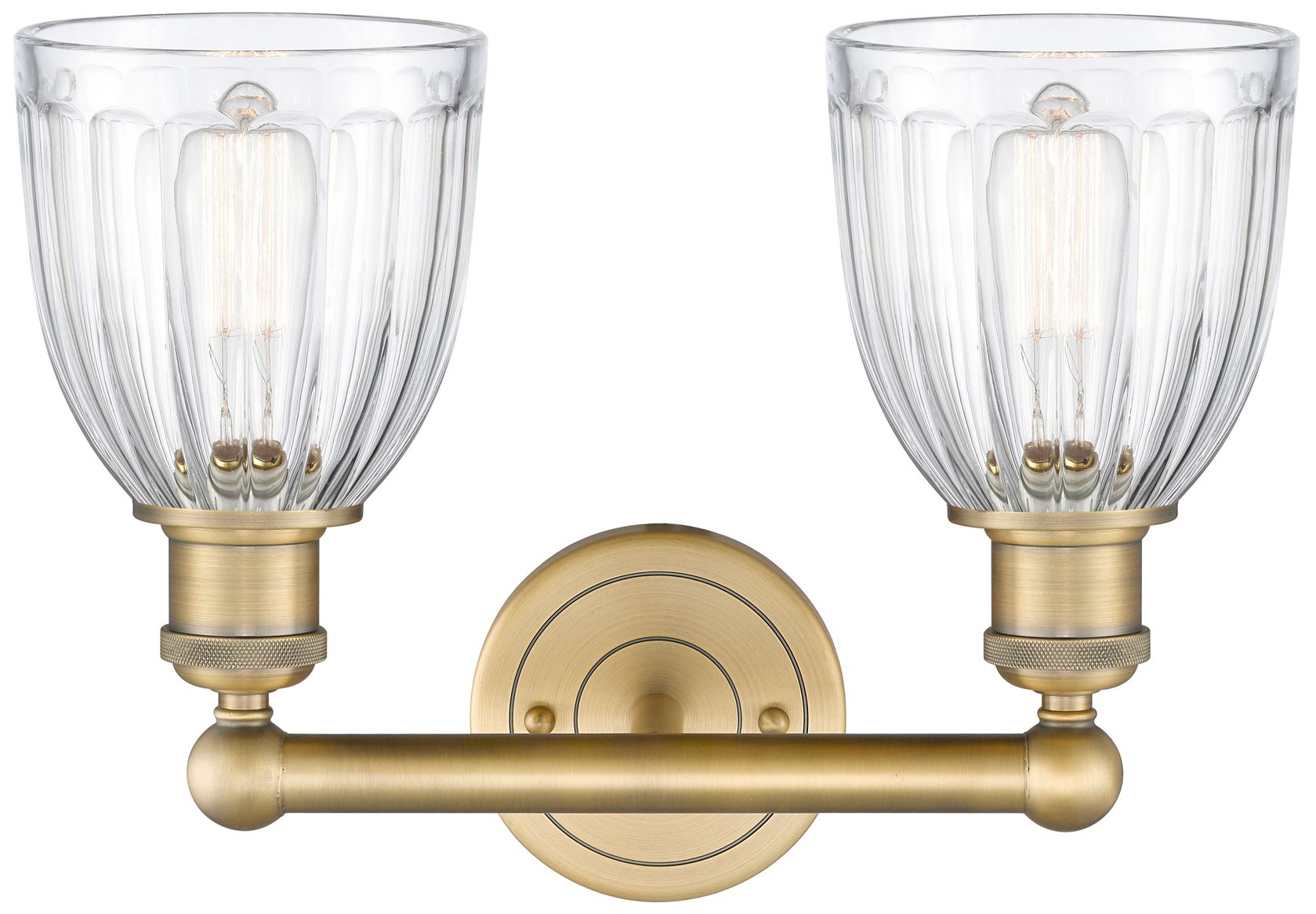 Image 2 Brookfield 14.75"W 2 Light Brushed Brass Bath Vanity Light With Clear  more views