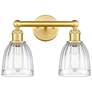 Brookfield 14.75"W 2 Light Satin Gold Bath Vanity Light With Clear Sha