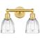 Brookfield 14.75"W 2 Light Satin Gold Bath Vanity Light With Clear Sha