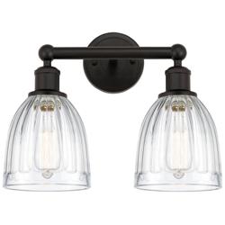 Brookfield 15" 2-Light Oil Rubbed Bronze Bath Light w/ Clear Shade