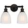 Brookfield 15" 2-Light Oil Rubbed Bronze Bath Light w/ White Shade