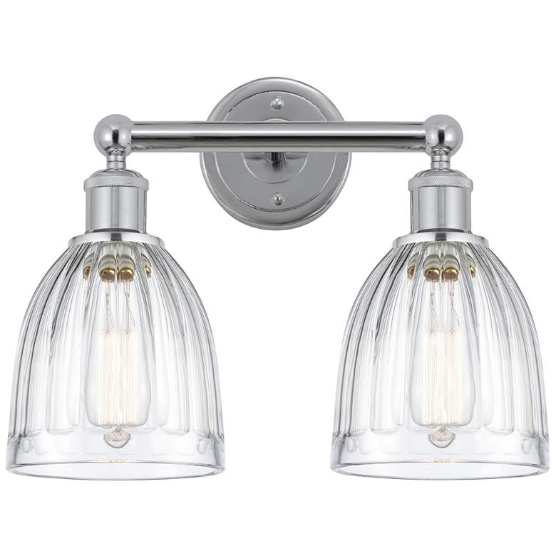 Image 1 Brookfield 15" 2-Light Polished Chrome Bath Light w/ Clear Shade