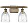 Brookfield 16" Wide 2 Light Antique Brass Bath Vanity Light w/ Clear S