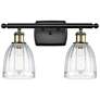 Brookfield 16" Wide 2 Light Black Brass Bath Vanity Light w/ Clear Sha