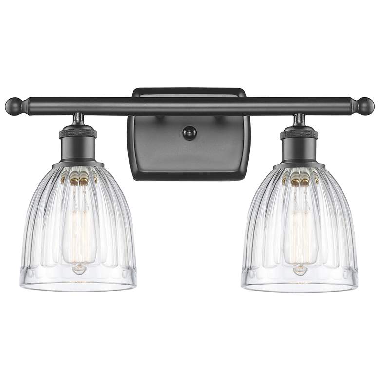 Image 1 Brookfield 16" Wide 2 Light Bronze Bath Vanity Light w/ Clear Shade