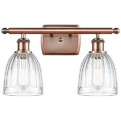 Brookfield 16" Wide 2 Light Copper Bath Vanity Light w/ Clear Shade