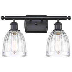Brookfield 16" Wide 2 Light Matte Black Bath Vanity Light w/ Clear Sha