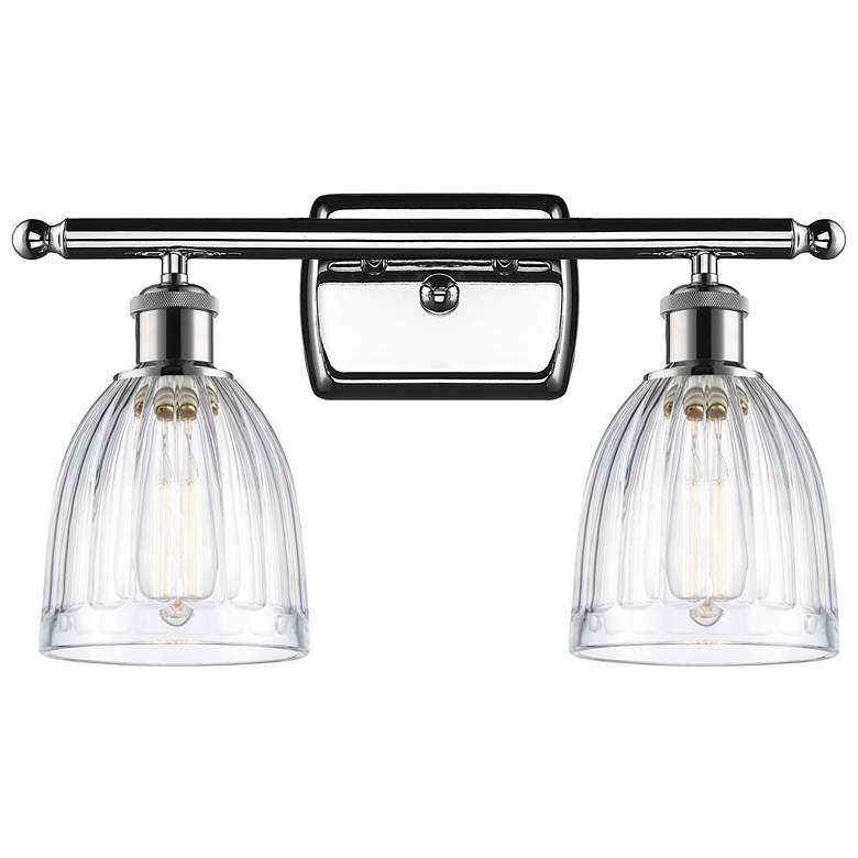 Image 1 Brookfield 16"W 2 Light Polished Chrome Bath Vanity Light w/ Clear Sha