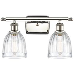 Brookfield 16"W 2 Light Polished Nickel Bath Vanity Light w/ Clear Sha