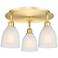 Brookfield 17.5" Wide 3 Light Satin Gold Flush Mount With White Glass