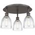 Brookfield 17.5"W 3 Light Oil Rubbed Bronze Flush Mount w/ Clear Shade