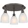 Brookfield 17.5"W 3 Light Oil Rubbed Bronze Flush Mount w/ White Shade