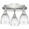 Brookfield 17.5"W 3 Light Satin Nickel Flush Mount With Clear Glass Sh