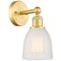 Brookfield 2.6" High Satin Gold Sconce With White Shade