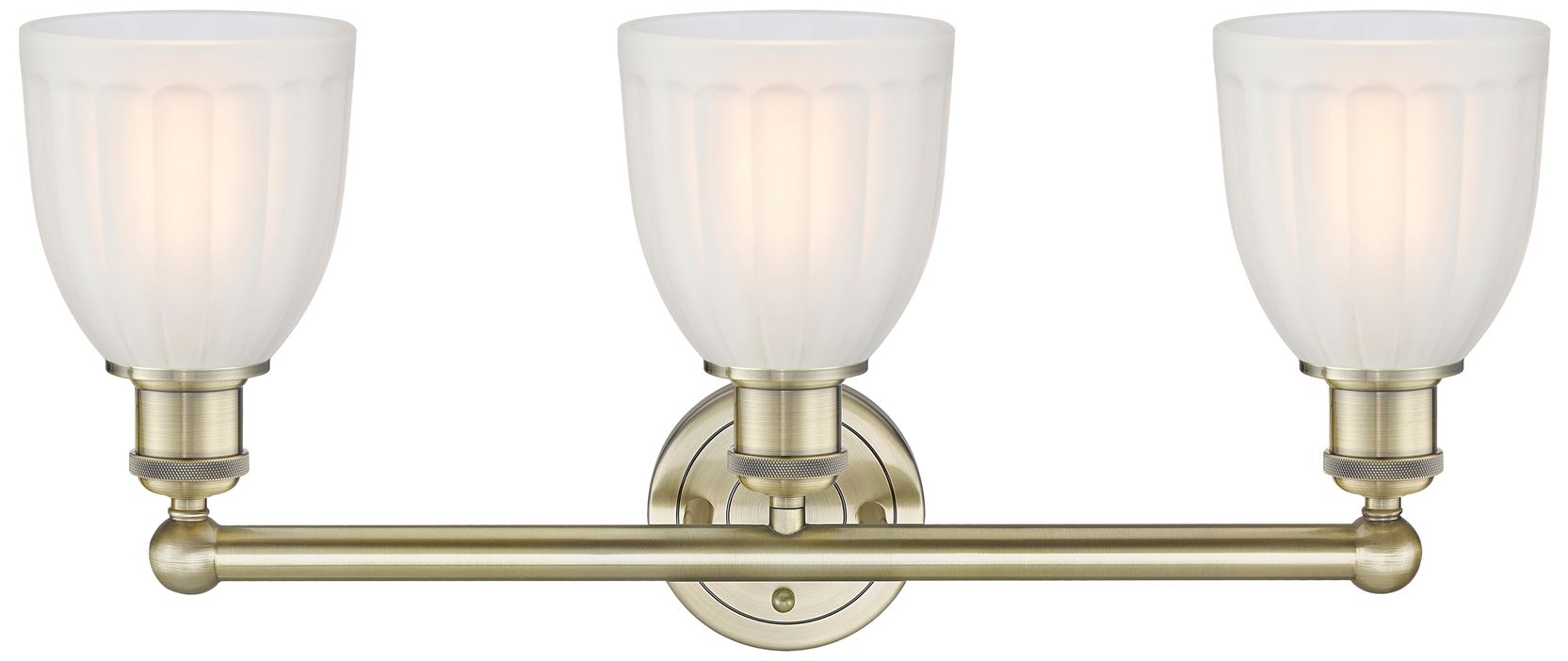 Image 2 Brookfield 23.75"W 3 Light Antique Brass Bath Vanity Light With White  more views