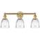 Brookfield 23.75"W 3 Light Brushed Brass Bath Vanity Light With Clear