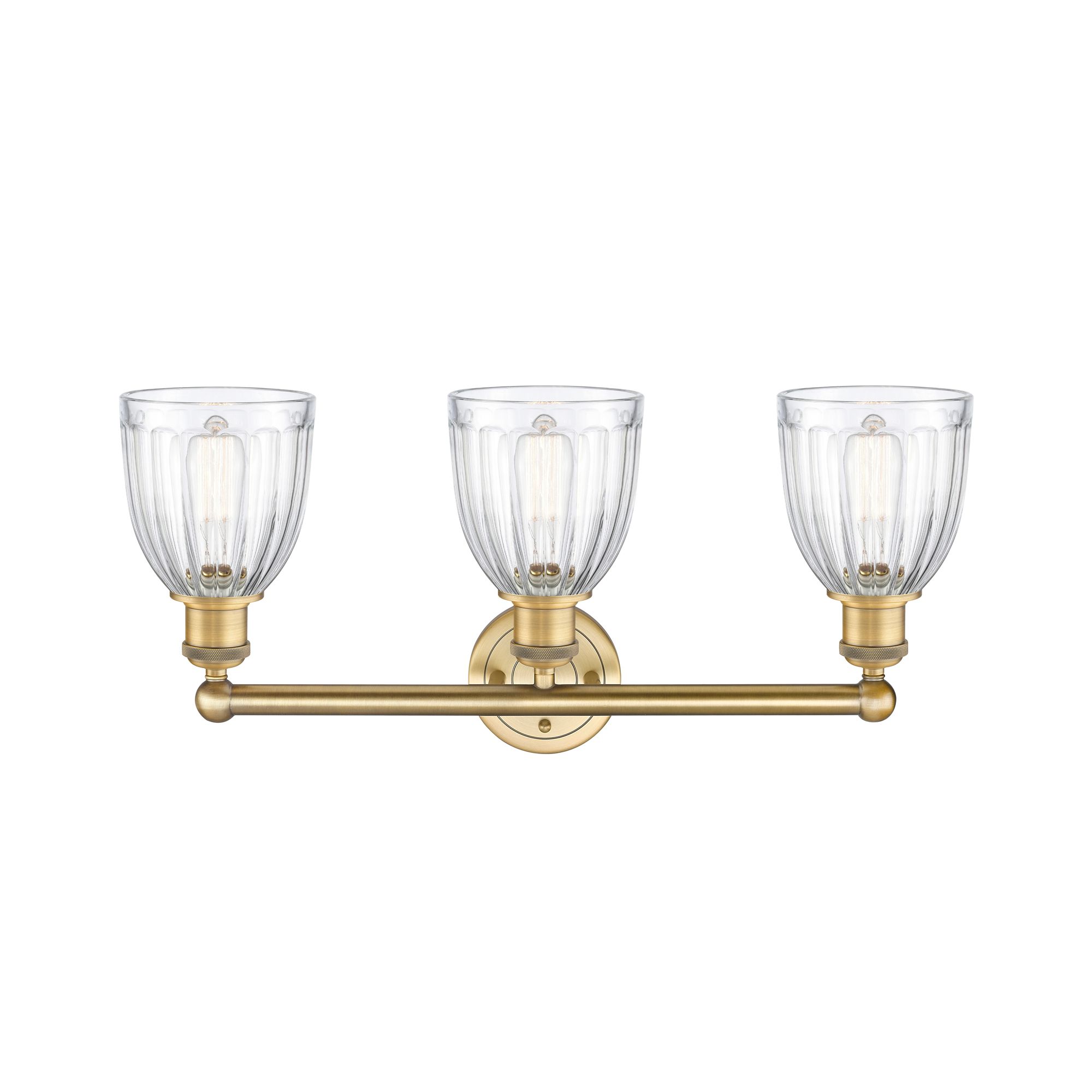 Image 4 Brookfield 23.75"W 3 Light Brushed Brass Bath Vanity Light With Clear  more views