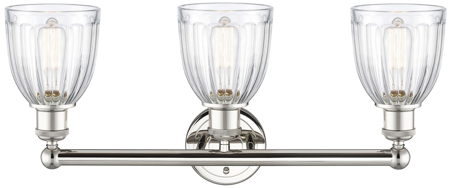 Image 2 Brookfield 23.75"W 3 Light Polished Nickel Bath Light With Clear Shade more views