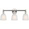 Brookfield 23.75"W 3 Light Polished Nickel Bath Light With White Shade