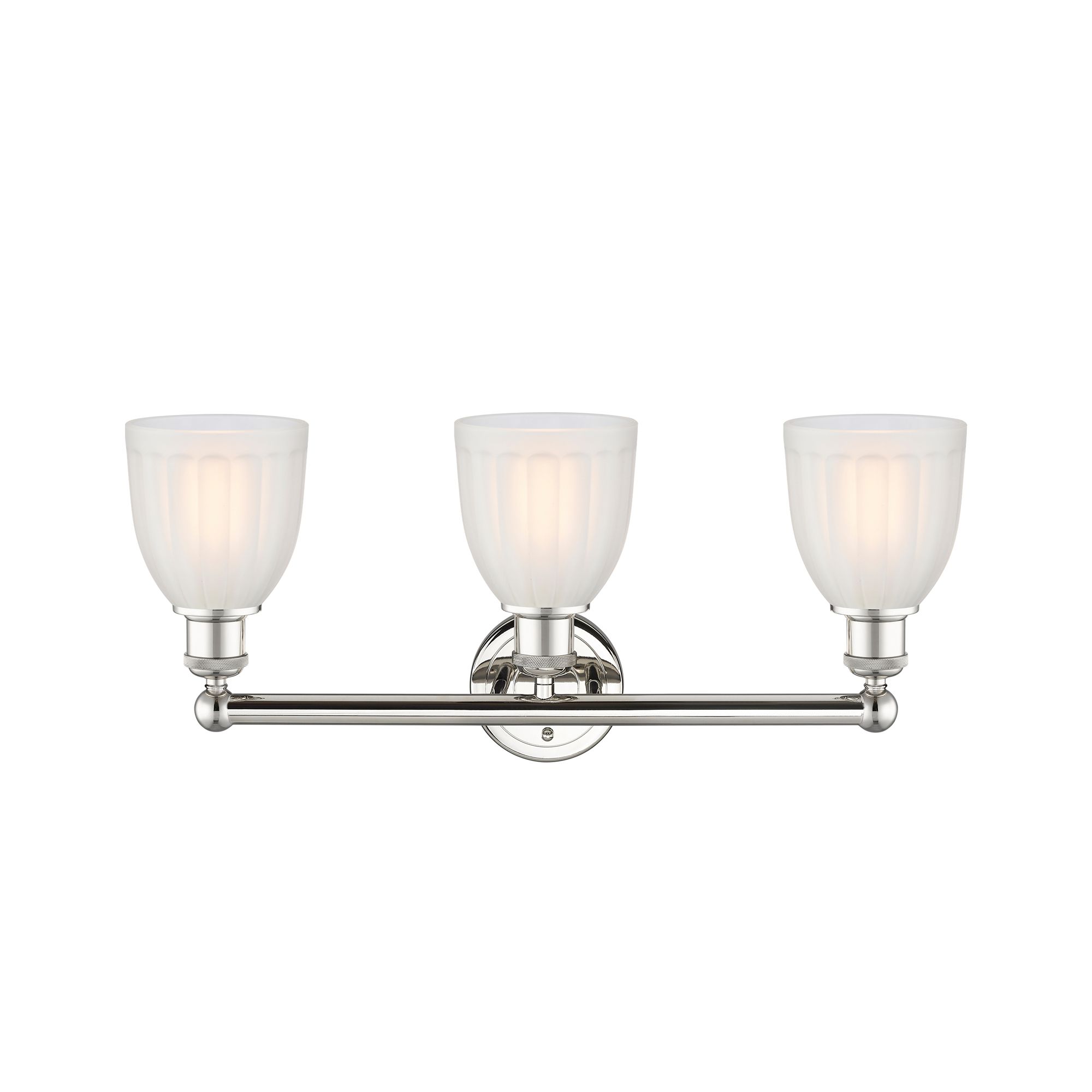 Image 2 Brookfield 23.75"W 3 Light Polished Nickel Bath Light With White Shade more views
