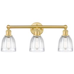 Brookfield 23.75&quot;W 3 Light Satin Gold Bath Vanity Light With Clear Sha