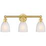 Brookfield 23.75"W 3 Light Satin Gold Bath Vanity Light With White Sha
