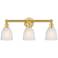 Brookfield 23.75"W 3 Light Satin Gold Bath Vanity Light With White Sha