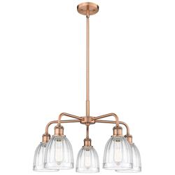 Brookfield 23.75&quot;W 5 Light Copper Stem Hung Chandelier With Clear Shad