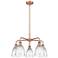 Brookfield 23.75"W 5 Light Copper Stem Hung Chandelier With Clear Shad