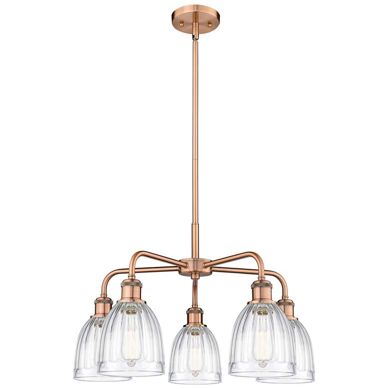 Image 1 Brookfield 23.75 inchW 5 Light Copper Stem Hung Chandelier With Clear Shad