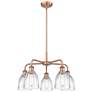 Brookfield 23.75"W 5 Light Copper Stem Hung Chandelier With Clear Shad