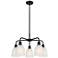 Brookfield 23.75"W 5 Light Matte Black Stem Hung Chandelier w/ White S