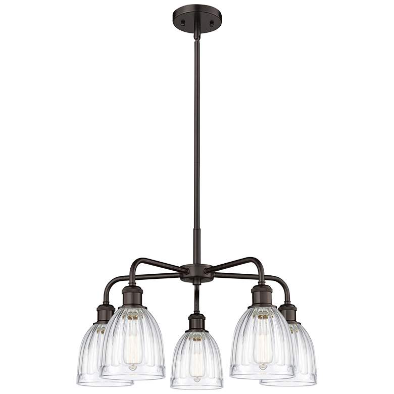 Image 1 Brookfield 23.75"W 5 Light Oil Rubbed Bronze Stem Chandelier w/ Clear