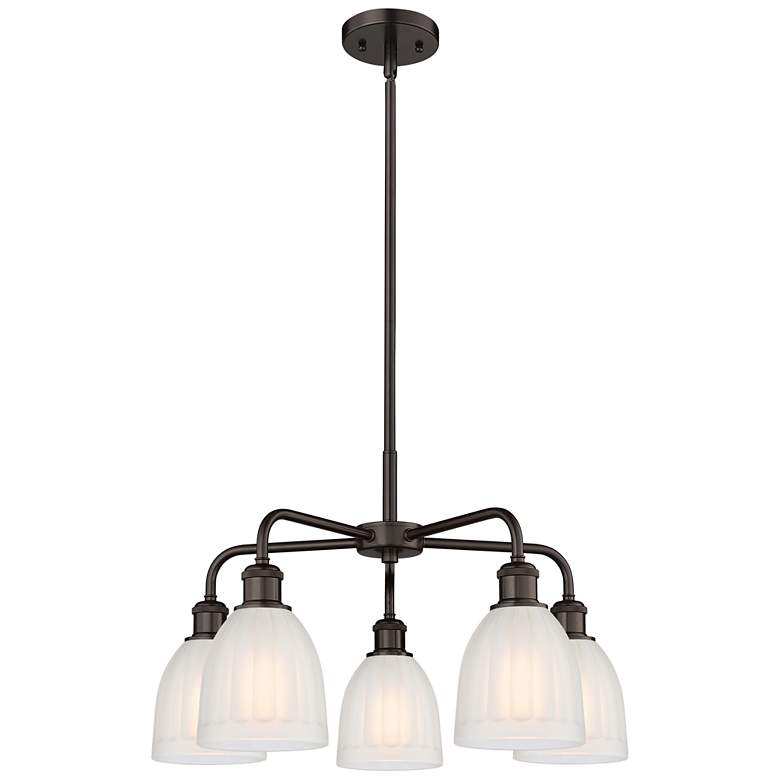Image 1 Brookfield 23.75"W 5 Light Oil Rubbed Bronze Stem Chandelier w/ White