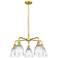 Brookfield 23.75"W 5 Light Satin Gold Stem Hung Chandelier With Clear