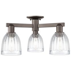 Brookfield 23"W 3-Light Oil Rubbed Bronze Semi-Flush Mount w/ Clear Shade