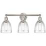 Brookfield 24" 3-Light Brushed Satin Nickel Bath Light w/ Clear Shade