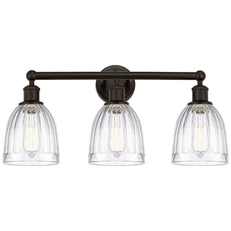Image 1 Brookfield 24" 3-Light Oil Rubbed Bronze Bath Light w/ Clear Shade