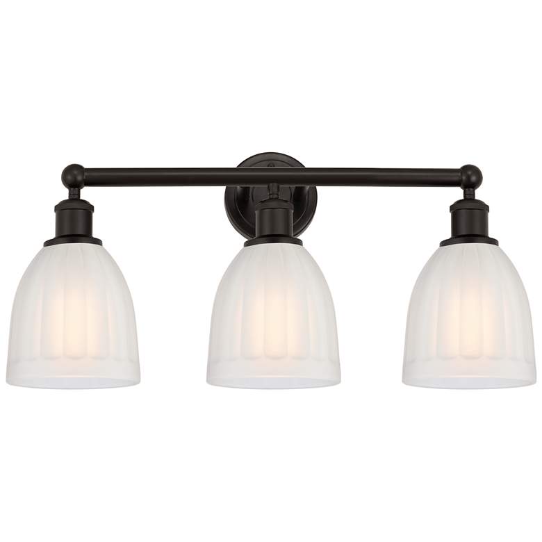 Image 1 Brookfield 24" 3-Light Oil Rubbed Bronze Bath Light w/ White Shade