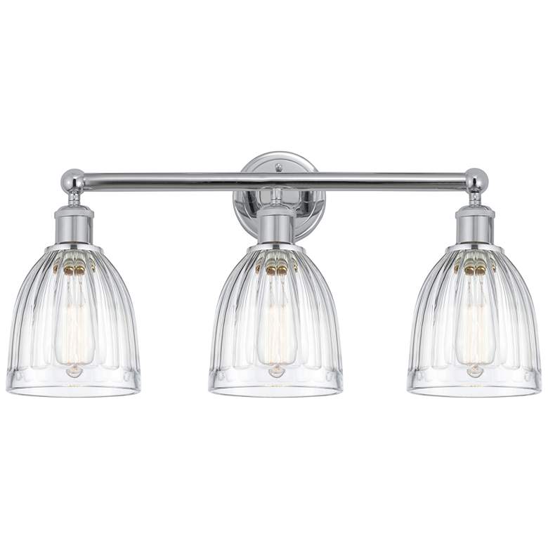 Image 1 Brookfield 24" 3-Light Polished Chrome Bath Light w/ Clear Shade
