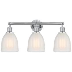 Brookfield 24" 3-Light Polished Chrome Bath Light w/ White Shade