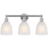 Brookfield 24" 3-Light Polished Chrome Bath Light w/ White Shade