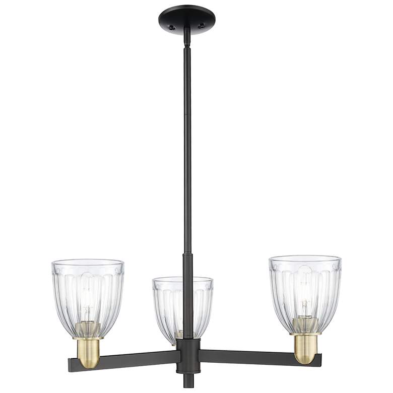 Image 1 Brookfield 28" Wide 3-Light Black Antique Brass Chandelier w/ Clear Shade