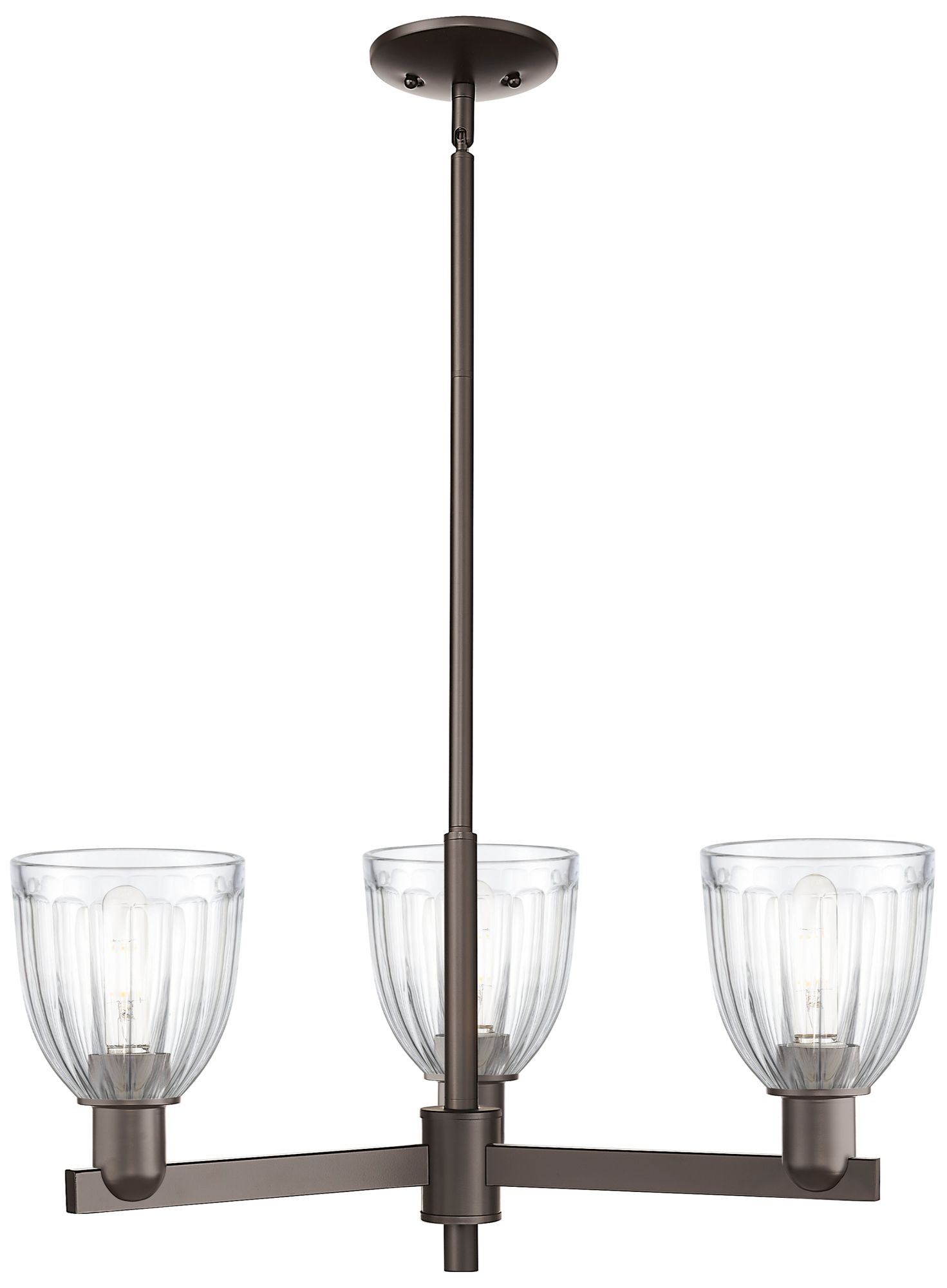 Brookfield 28" Wide 3-Light Oil Rubbed Bronze Chandelier w/ Clear Shade