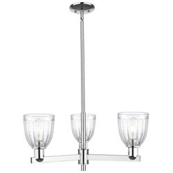 Brookfield 28" Wide 3-Light Polished Chrome Chandelier w/ Clear Shade