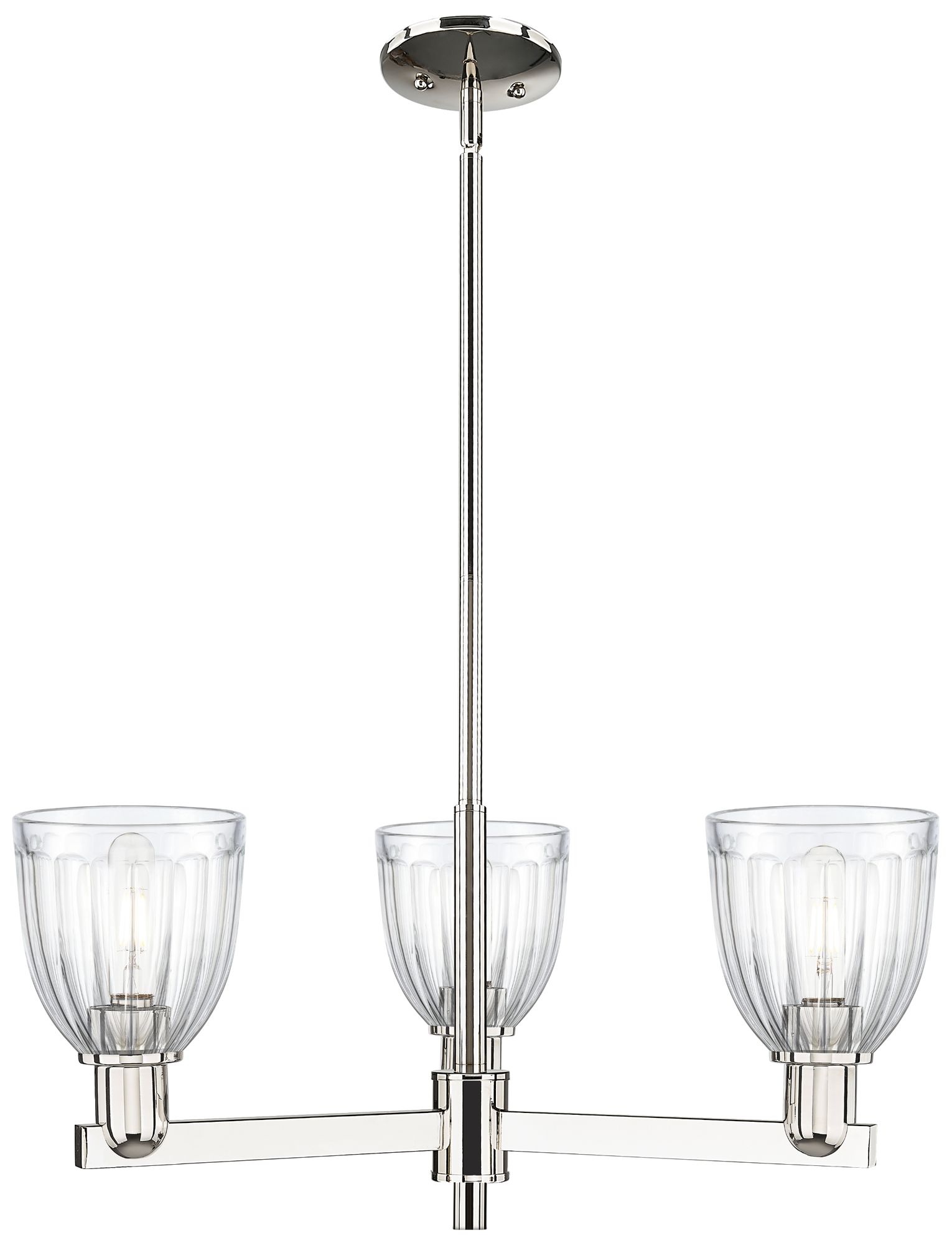 Brookfield 28" Wide 3-Light Polished Nickel Chandelier w/ Clear Shade