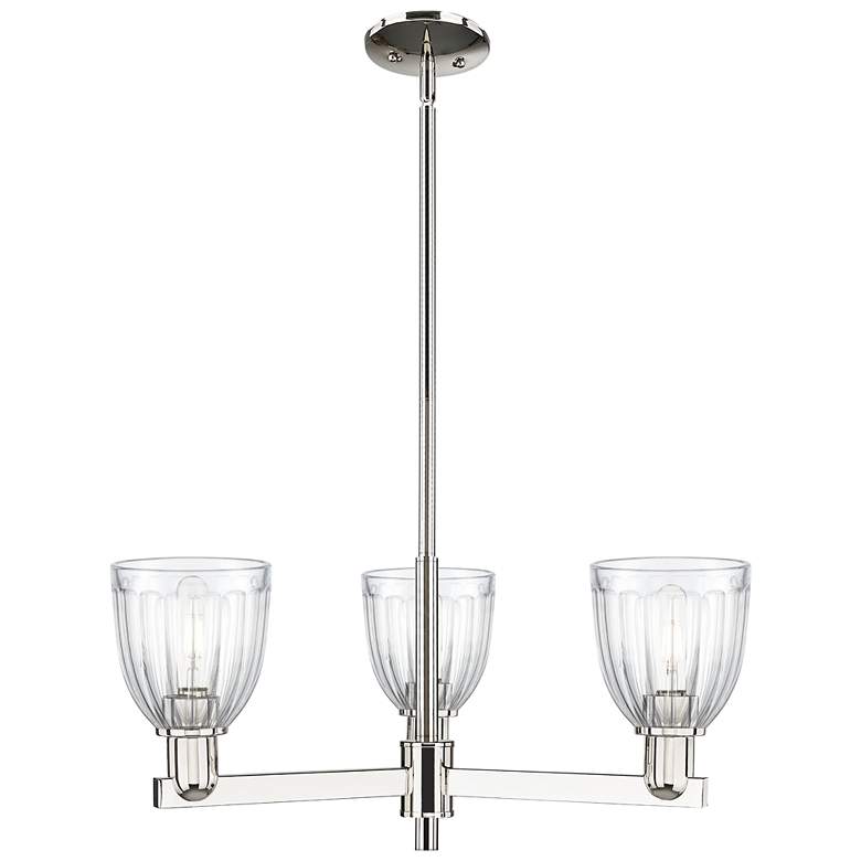 Image 1 Brookfield 28" Wide 3-Light Polished Nickel Chandelier w/ Clear Shade