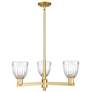 1_Brookfield 28" Wide 3-Light Satin Gold Chandelier w/ Clear Shade