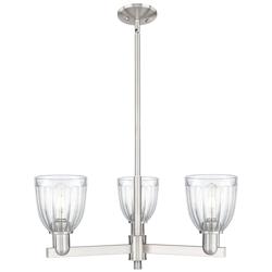 Brookfield 28" Wide 3-Light Satin Nickel Chandelier w/ Clear Shade
