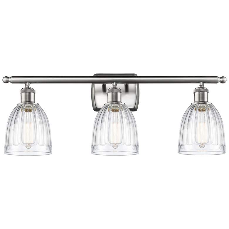 Image 1 Brookfield 3 Light 26 inch LED Bath Light - Brushed Satin Nickel - Clear S